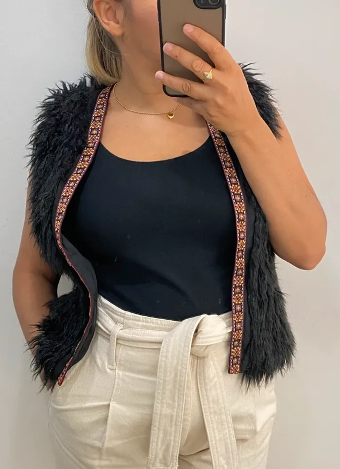 Gilet Noire Sans Manches Taille S-M