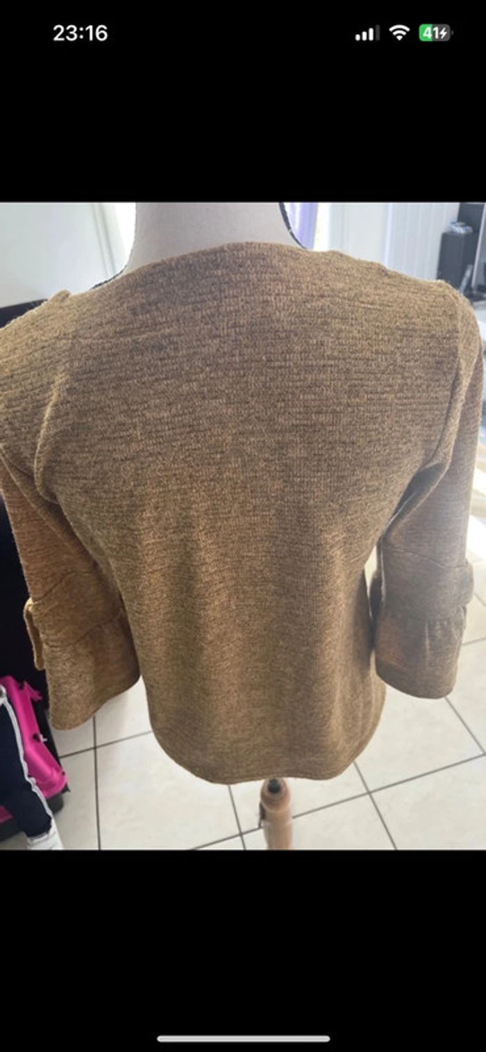 Blouse moutarde pailleté - photo numéro 2