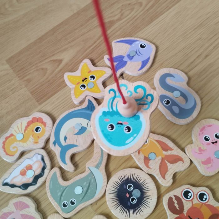 Jeux jouets enfants motricité fine pêche poisson aimant bois - photo numéro 2