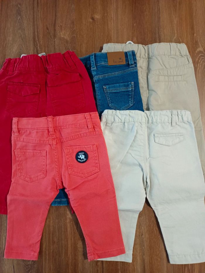Lot 5 pantalons Kiabi, Tao, Verbaudet 6mois - photo numéro 2