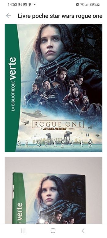 Livre bibliothèque verte rogue one star wars