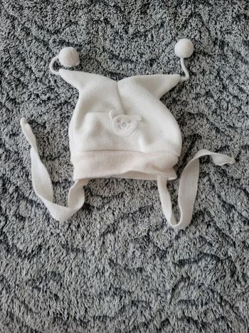 Bonnet façon joker tête d'ours crème 6-18 mois