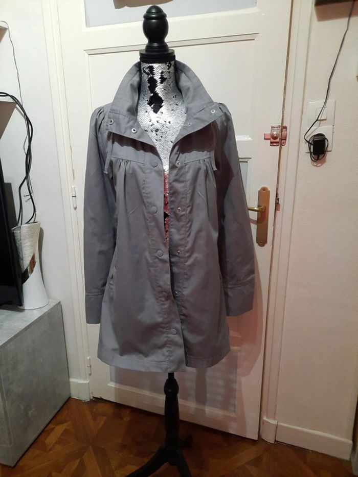 trench gris mi-long - photo numéro 4