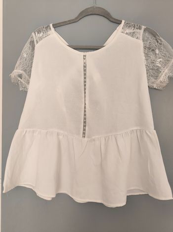 Blouse manches courtes dentelle 