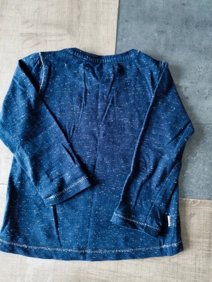 Tee shirt manches longues marine fantaisie - photo numéro 2