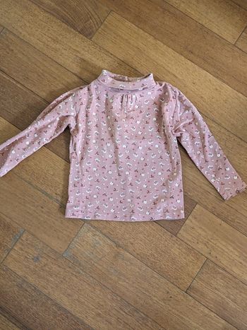 T shirt col roulé 24 mois coton bio
