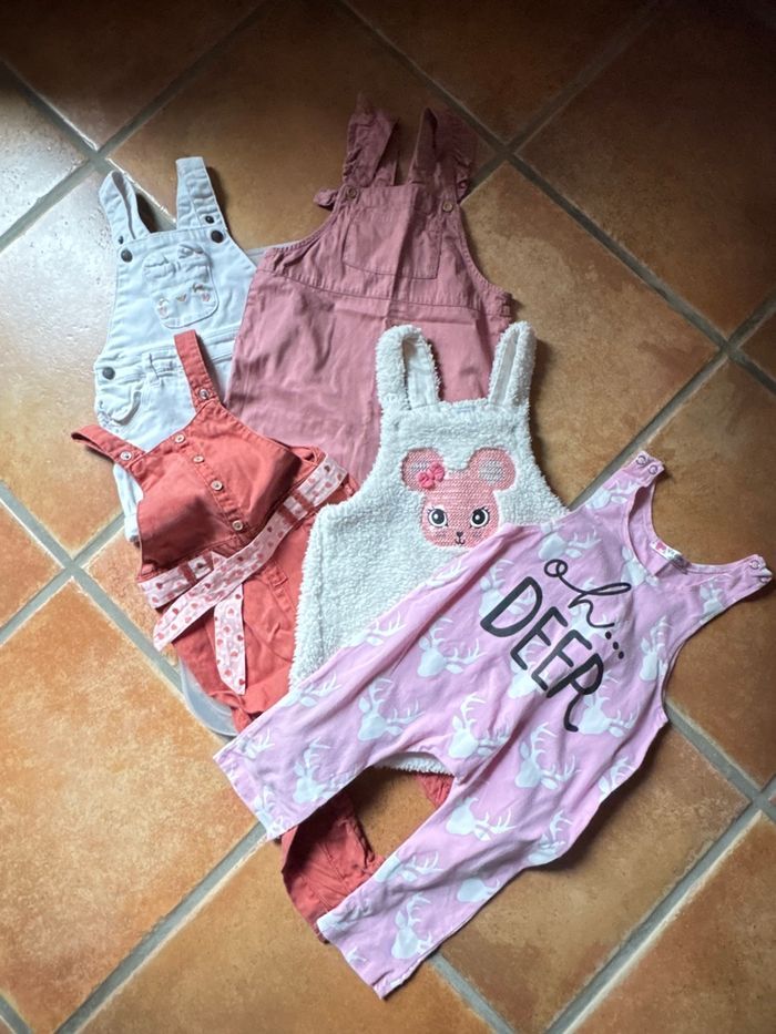 Lot de 5 salopettes bébé 24 mois