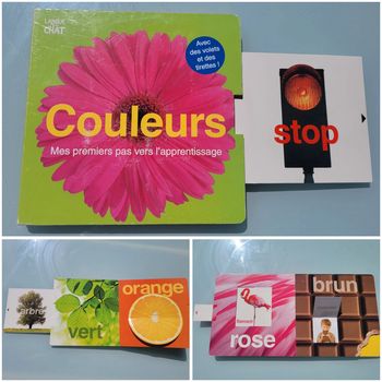 Livre animé de volets et tirettes 🌸 Couleurs 🎨 Mes premiers pas vers l'apprentissage