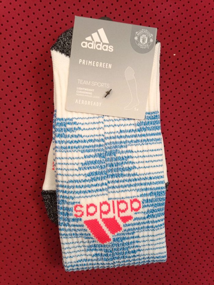 Chaussettes de foot Manchester United, Adidas Authentique Officiel taille 31/33, Neuf