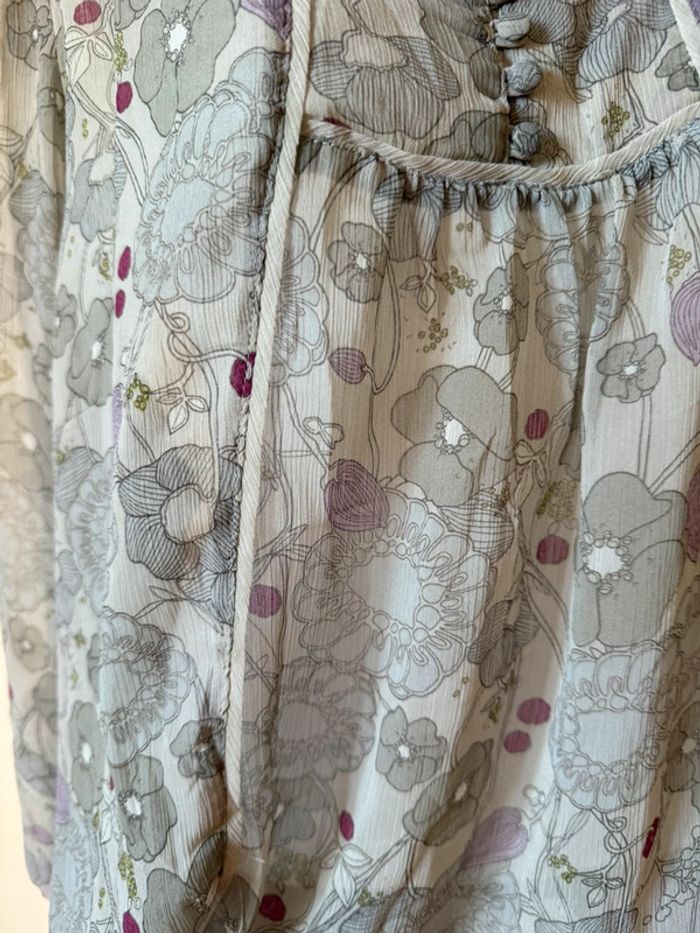 Blouse grande taille à fleur en très bon état taille 54 fashion + - photo numéro 4
