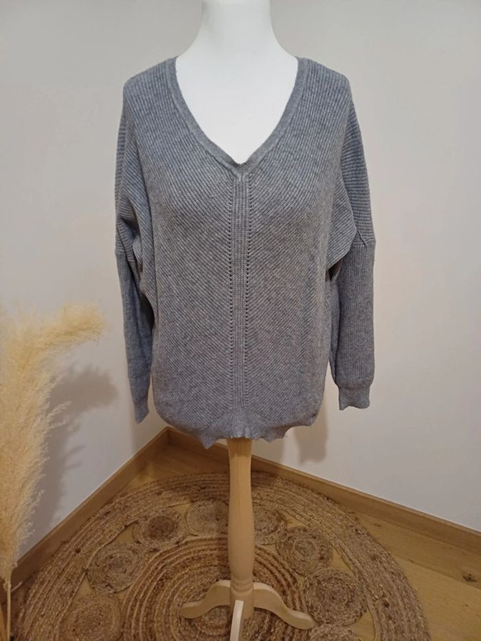 Pull gris chaud asymétrique MC Lorene taille M/L 38/40 - photo numéro 2