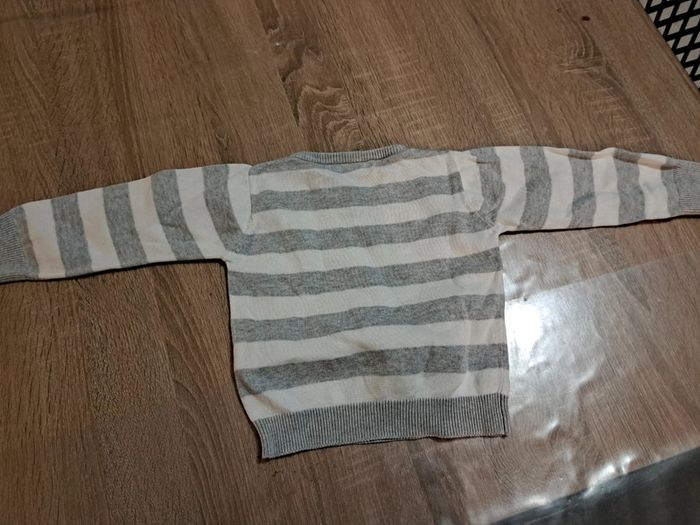 Pull rayé gris et blanc 12 mois In extenso - photo numéro 2