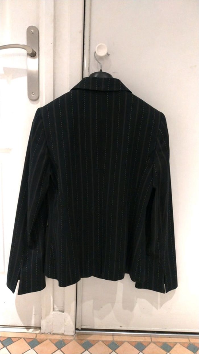 Blazer Veste tailleur noire rayures et pointillés - photo numéro 6