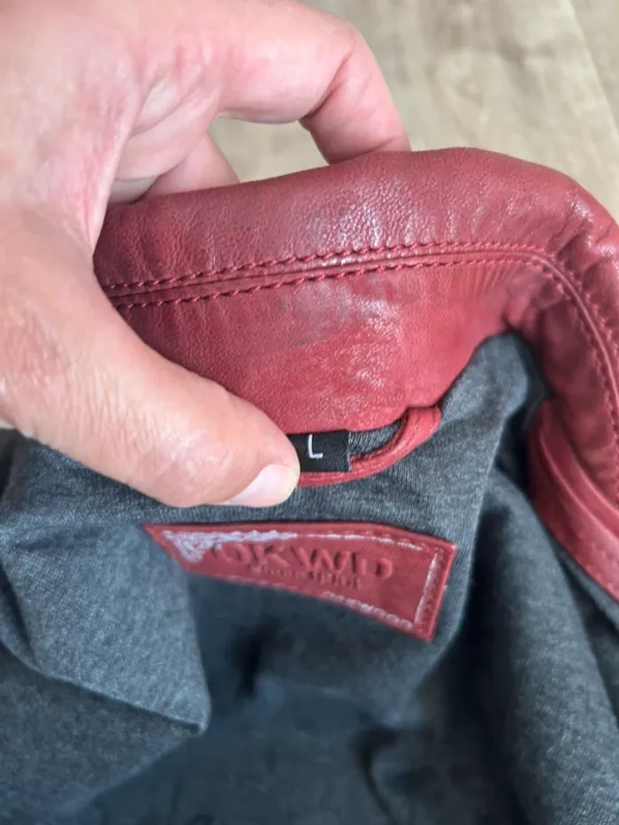 Blouson en cuir Oakwood taille L rouge - photo numéro 8