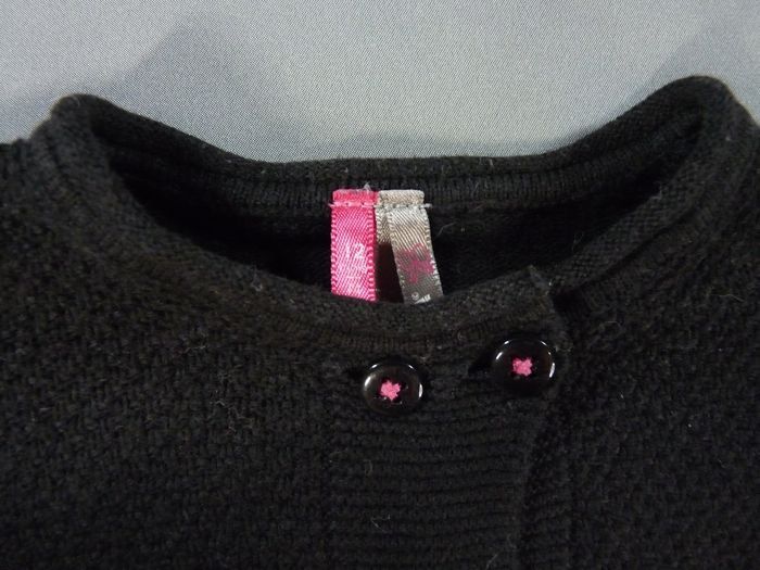 Gilet cardigan tricot noir Orchestra 12 mois 74 cm fille - photo numéro 2