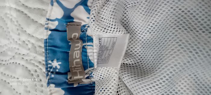 Short de bain motif hawaïen bleu garçon 10 ans kihawo - photo numéro 11