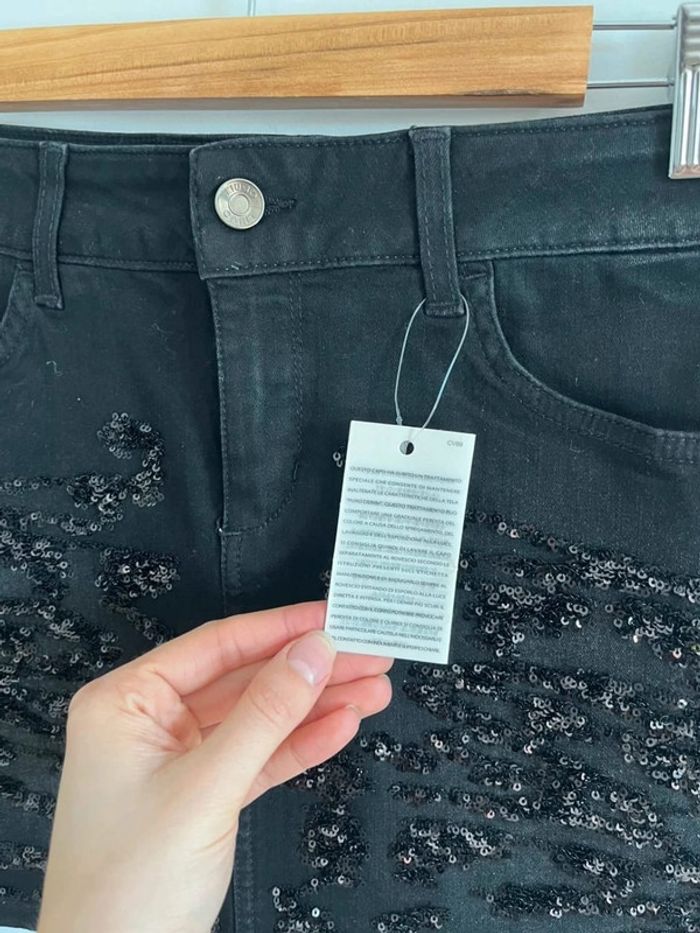 Jupe en jean grise anthracite avec sequins Liu Jo - photo numéro 2