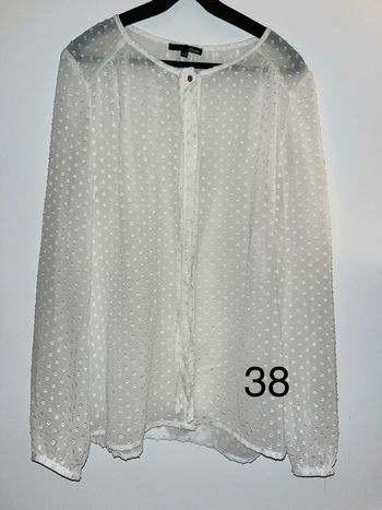 Chemisier Etam 38 blanc transparent