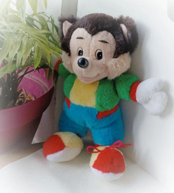 Peluche plush vtg vintage Disney nounours Teddy Bear loup Wolf 3 cochon pig bébé babies baby