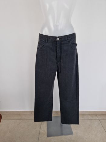 Pantalon homme noir à rayures grises Tissaia
