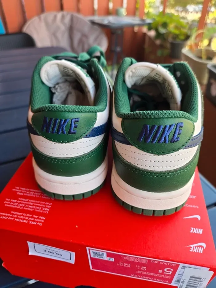 Nike dunk low taille 36 neuves vert bleu creme - photo numéro 6