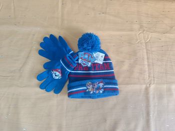 Bonnet + gants pat patrouille 52 cm 3-6 ans Neuf
