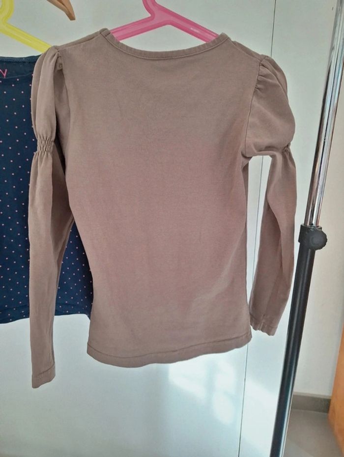 Lot 3 t-shirts 8 ans enfant fille NKY et Orchestra rose, bleu et marron - photo numéro 11