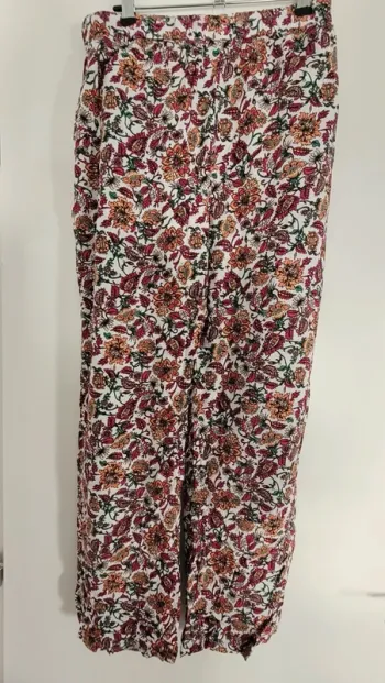 Pantalon blanc fleuri - T48