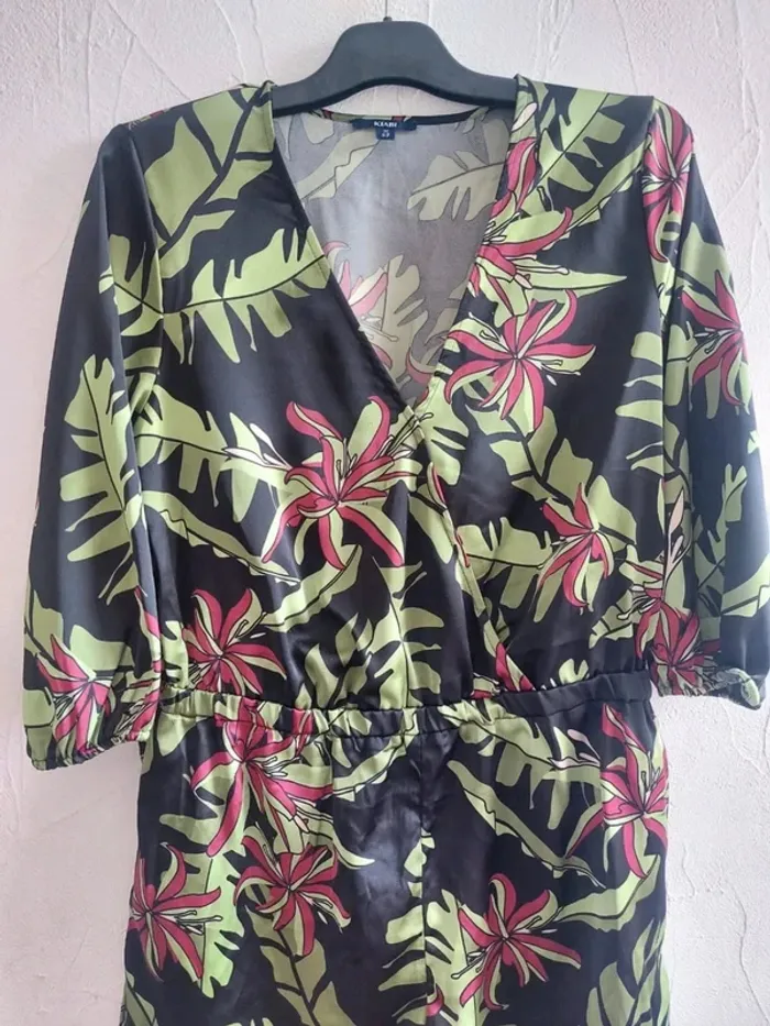 Combishort imprimée à fleurs Taille 42 - photo numéro 2