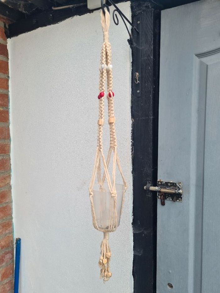 suspension pour plantes en macramé