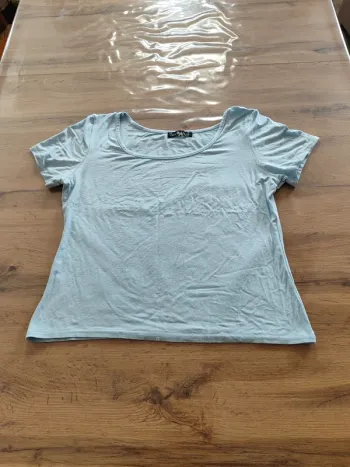 T-shirt Côte Anglaise Bleu Clair Côtelé, Taille M - Basique Confortable et Tendance !