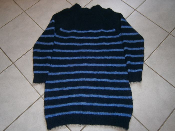 Robe en laine ML rayée marine/bleu Taille 38 NEUVE - photo numéro 9