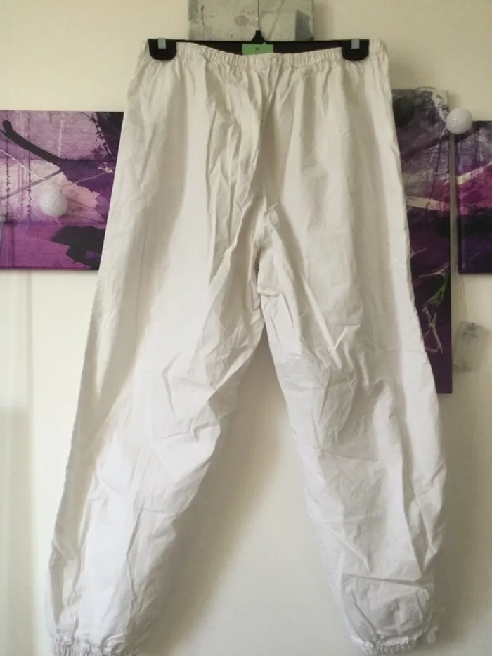 Pantalon parachute blanc T38