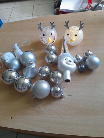 Déco de Noël blanc/ argenté