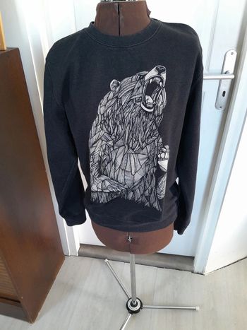 Sweat imprimé ours grizzli taille S mixte