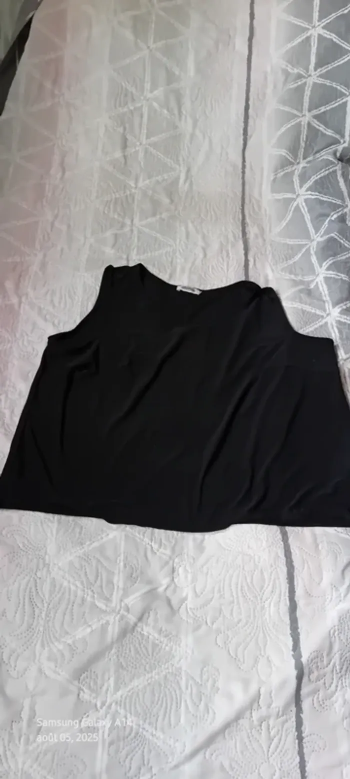 Débardeur fluide col rond noir femme xxl opaline - photo numéro 13