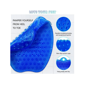 Tapis massage pour pieds bleu