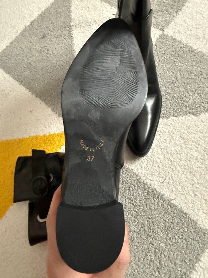 Botte mi-haute en cuir ivoire Taille 37 - photo numéro 5