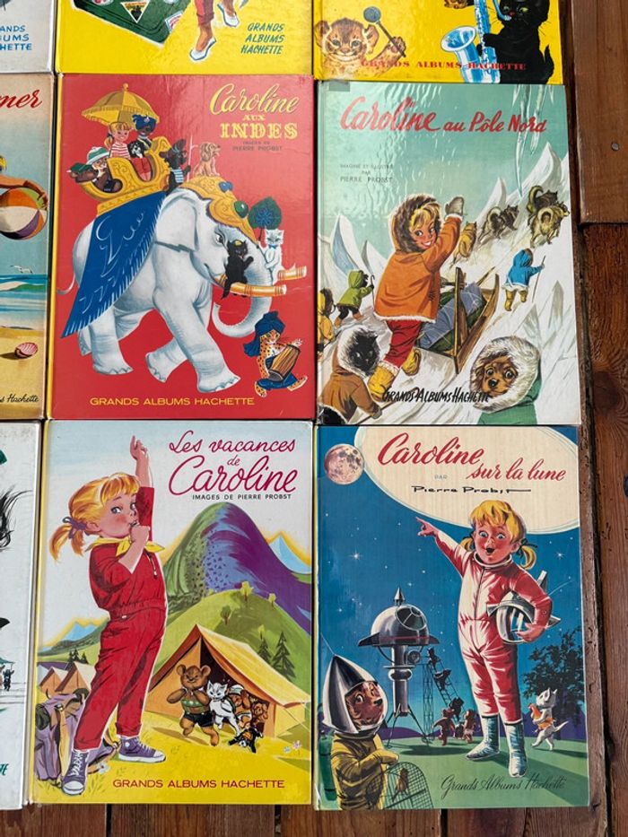 Lot de 13 livres Caroline anciens TBE - Grands albums Hachette Pierre Probst couleurs - photo numéro 2