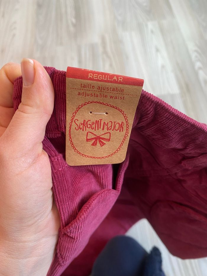 Pantalon velours bordeaux neuf 8 ans SGM - photo numéro 8