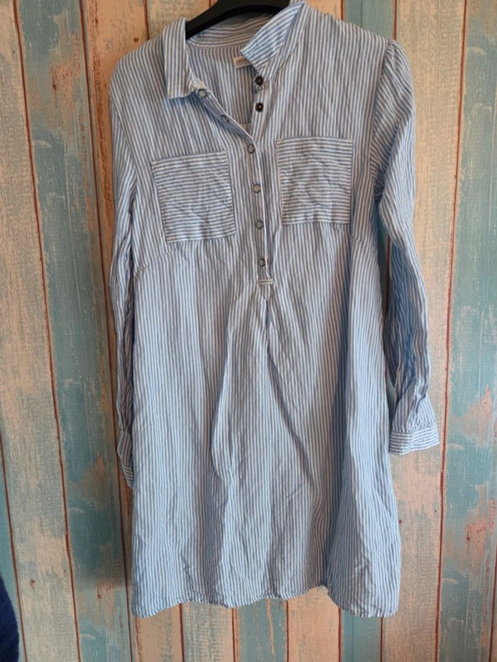 Robe blouse fille rayee