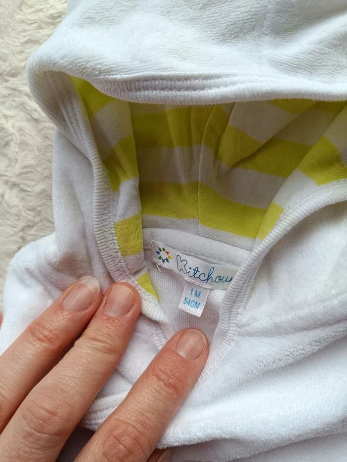 Ensemble (pyjama velours 2 pièces avec pieds 0mois/gilet velours avec capuche 1mois) Ours Kitchoun - photo numéro 13