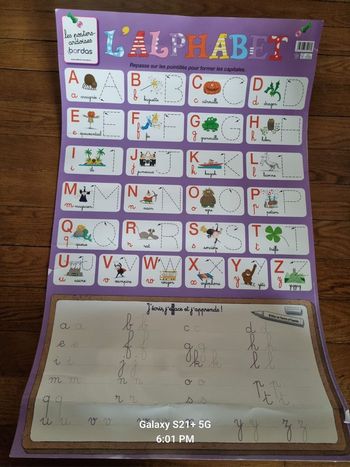 Poster Alphabet effaçable (matière « tableau blanc »)