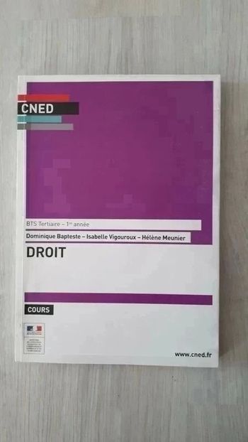 Livret Cned "Droit", BTS Tertiaires 1ère année