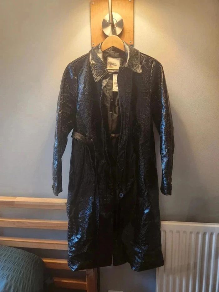 Manteau Pimkie simili cuir noir effet croco - photo numéro 2
