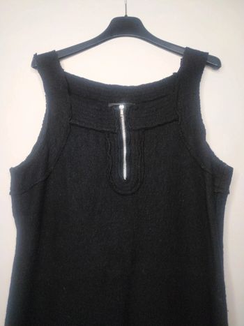 Xanaka robe chasuble noire laine bouillie