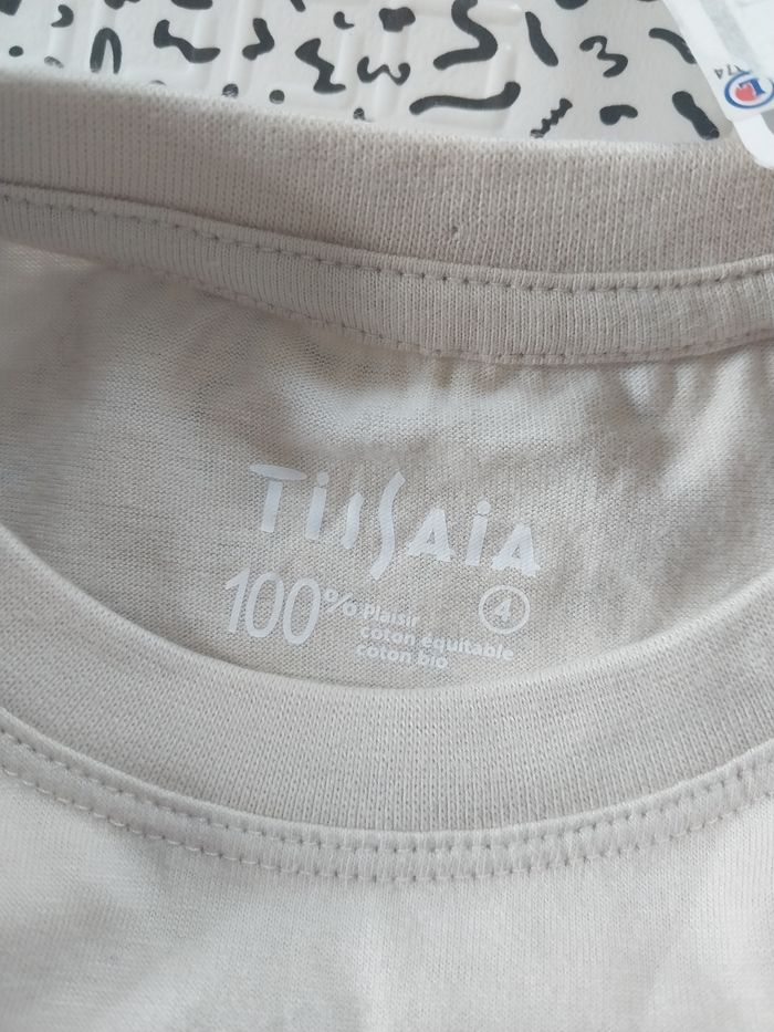 T-shirt basique coton bio 👕 Neuf avec étiquette – Tissaia – 4 ans - photo numéro 2