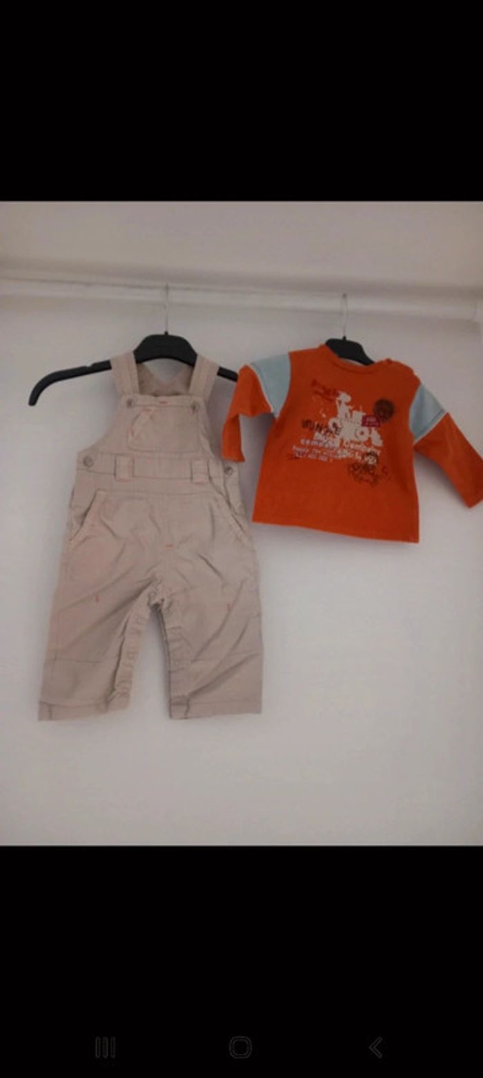 Ensemble salopette sweat taille 9mois