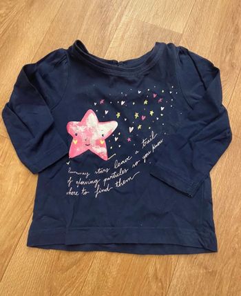 T-shirt bleu marine 6-9 mois