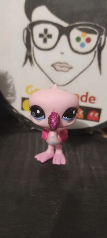 Littlest Petshop Pet Shop LPS hasbro Authentic Pink Flamingo Flamand Rose 2263